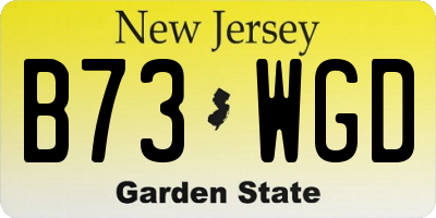 NJ license plate B73WGD