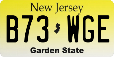 NJ license plate B73WGE