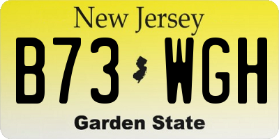 NJ license plate B73WGH