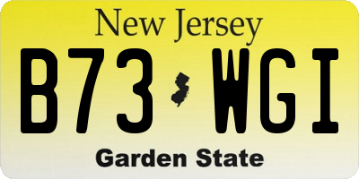 NJ license plate B73WGI