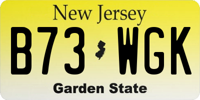 NJ license plate B73WGK