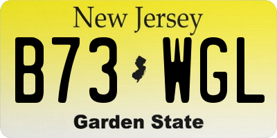 NJ license plate B73WGL
