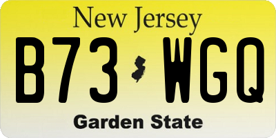NJ license plate B73WGQ