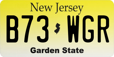 NJ license plate B73WGR