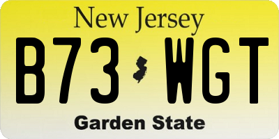 NJ license plate B73WGT