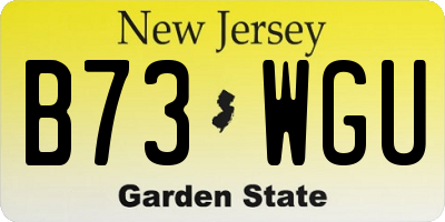 NJ license plate B73WGU