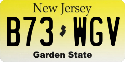 NJ license plate B73WGV