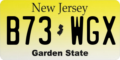 NJ license plate B73WGX