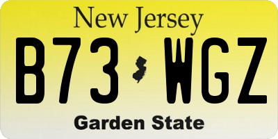 NJ license plate B73WGZ