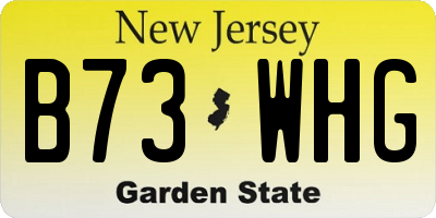 NJ license plate B73WHG