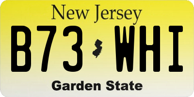 NJ license plate B73WHI
