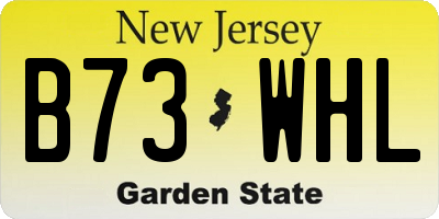 NJ license plate B73WHL