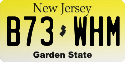 NJ license plate B73WHM