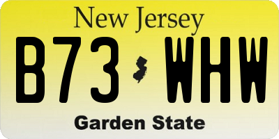 NJ license plate B73WHW