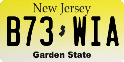 NJ license plate B73WIA