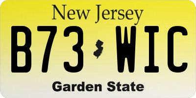 NJ license plate B73WIC