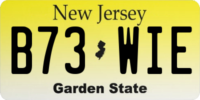 NJ license plate B73WIE