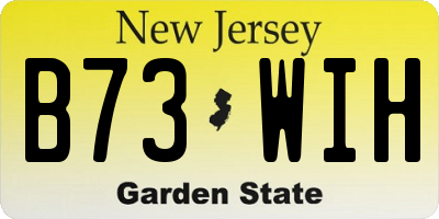 NJ license plate B73WIH