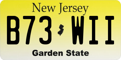 NJ license plate B73WII