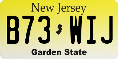 NJ license plate B73WIJ