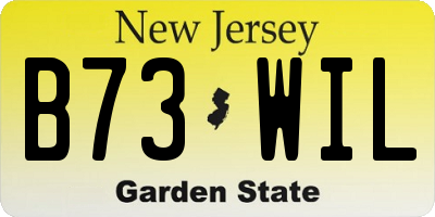 NJ license plate B73WIL