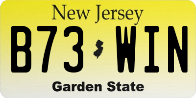 NJ license plate B73WIN