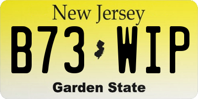 NJ license plate B73WIP