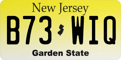 NJ license plate B73WIQ