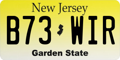 NJ license plate B73WIR
