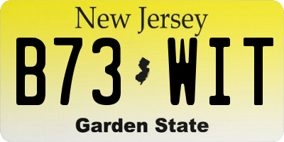 NJ license plate B73WIT