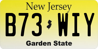 NJ license plate B73WIY