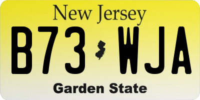 NJ license plate B73WJA