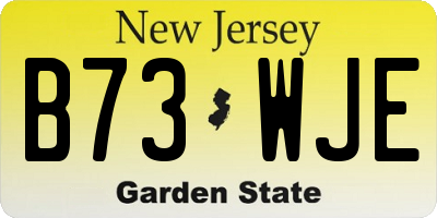 NJ license plate B73WJE