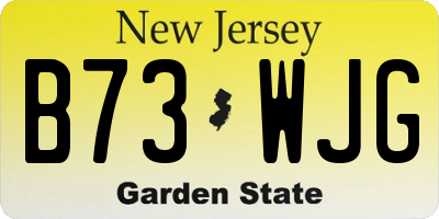 NJ license plate B73WJG