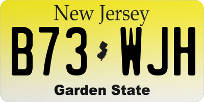 NJ license plate B73WJH