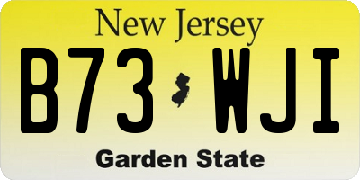 NJ license plate B73WJI