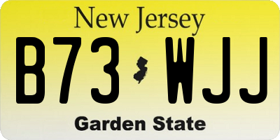 NJ license plate B73WJJ