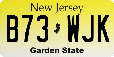 NJ license plate B73WJK