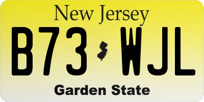 NJ license plate B73WJL