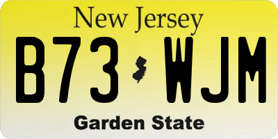 NJ license plate B73WJM