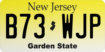 NJ license plate B73WJP