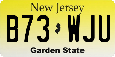 NJ license plate B73WJU