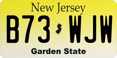 NJ license plate B73WJW