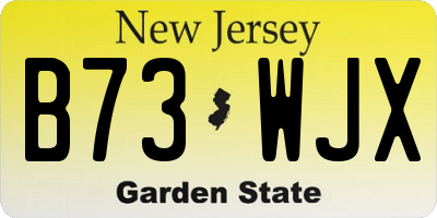 NJ license plate B73WJX