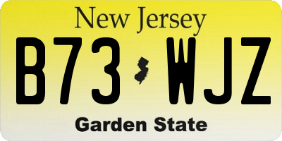 NJ license plate B73WJZ
