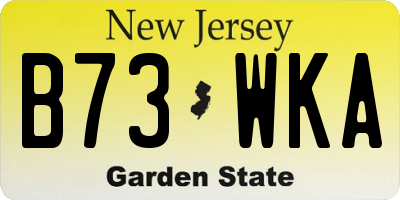 NJ license plate B73WKA