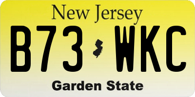 NJ license plate B73WKC