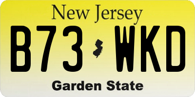 NJ license plate B73WKD
