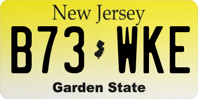 NJ license plate B73WKE