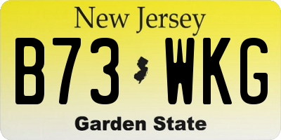 NJ license plate B73WKG